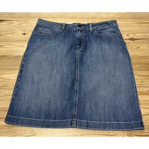 LL Bean Jeans Skirt Womens 10 Favorite Fit Stretch Denim Mini Pencil Above Knee